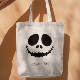 Halloween enge gezicht eenvoudig modern tote bag