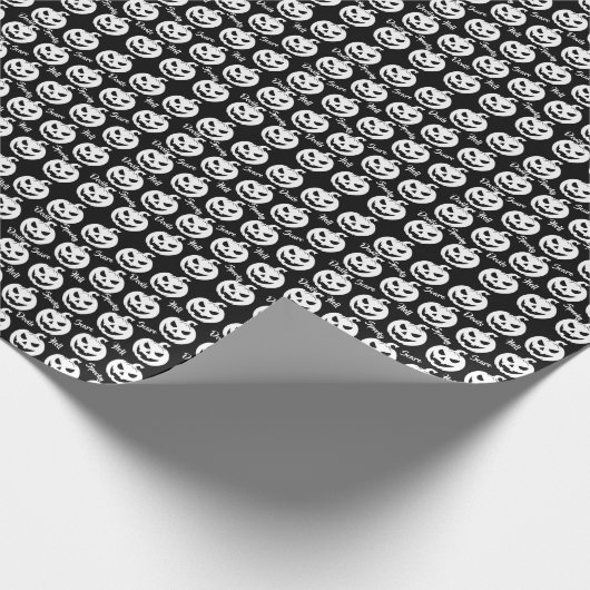 Halloween enge gezicht Jack-O-Lantern Custom Cadeaupapier (Hoek)