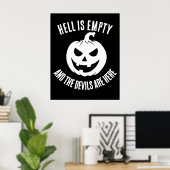 Halloween enge gezicht Jack-O-Lantern Custom Poster (Thuiskantoor)