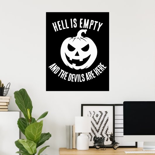 Halloween enge gezicht Jack-O-Lantern Custom Poster (Thuiskantoor)