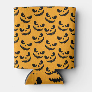 Halloween: enge gezichten, stijl. blikjeskoeler