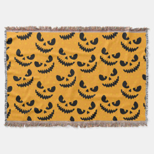 Halloween: enge gezichten, stijl. deken