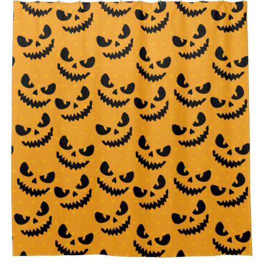 Halloween: enge gezichten, stijl. douchegordijn (Voorkant)