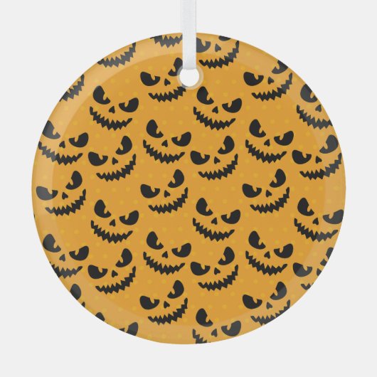 Halloween: enge gezichten,  stijl. glas ornament (Voorkant)