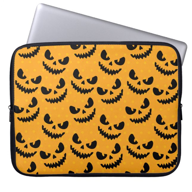 Halloween: enge gezichten,  stijl. laptop sleeve (Voorkant)