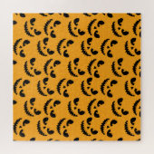 Halloween: enge gezichten,  stijl. legpuzzel (Horizontaal)