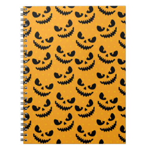 Halloween: enge gezichten,  stijl. notitieboek