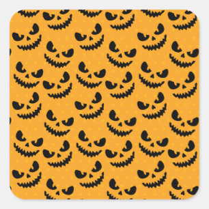 Halloween: enge gezichten,  stijl. vierkante sticker