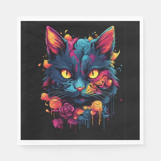 Halloween/Enge Kat/Dag van de Doden Servet (Voorkant)