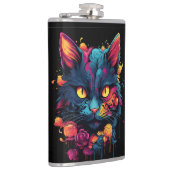 Halloween/enge kat/heks/tovenaar heupfles (Rechts)