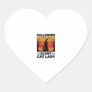 Halloween Enge Kattenvrouw Vintage Gravure Shirt D Hart Sticker