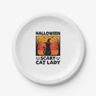 Halloween Enge Kattenvrouw Vintage Gravure Shirt D Papieren Bordje