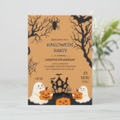 Halloween enge kind's verjaardagsuitnodiging kaart (Staand voorkant)