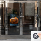 Halloween Enge Pompoen Venster Cling Raamsticker (Kantoordeur)