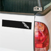 Halloween enge schets contour White bat Bumpersticker (Op Truck)