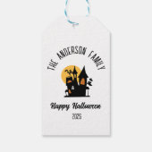 Halloween enge spookhuis gepersonaliseerde naam cadeaulabel (Achterkant)
