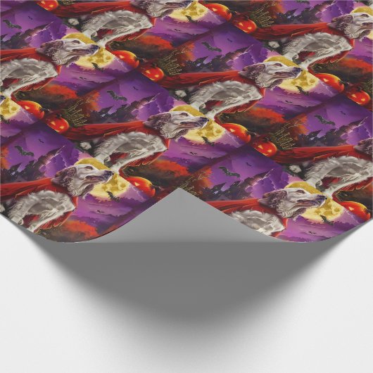 Halloween Engels Setter Vampire Pumpkins eng Cadeaupapier (Hoek)