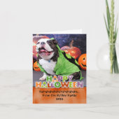 Halloween - Engelse Bulldog - Spike Kaart (Voorkant)
