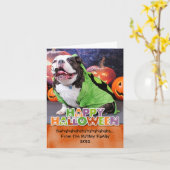 Halloween - Engelse Bulldog - Spike Kaart (Gele Bloem)