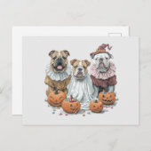 Halloween Engelse Bulldogs Pumpkin Briefkaart (Voorkant / Achterkant)