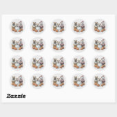 Halloween Engelse Bulldogs Pumpkin Ronde Sticker (Vel)