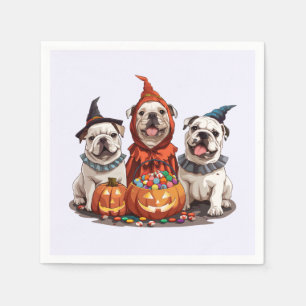 Halloween Engelse Bulldogs Pumpkin Servet