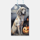 Halloween English Setter with Pumpkins Scary Cadeaulabel (Voorkant)