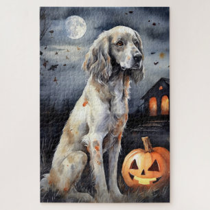 Halloween English Setter with Pumpkins Scary Legpuzzel