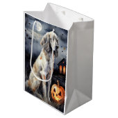 Halloween English Setter with Pumpkins Scary Medium Cadeauzakje (Voorkant Gekanteld)