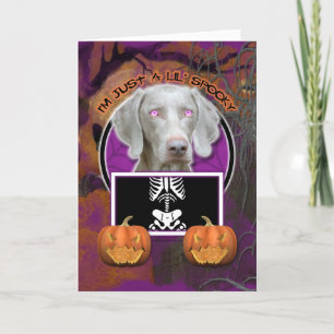 Halloween - enkel een Griezelige Lil - Weimaraner Kaart