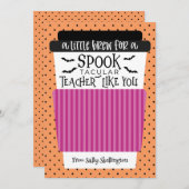 Halloween Enseignant Café Titulaire de carte cadea (Devant / Derrière)