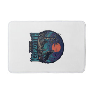 Halloween Est Howling Wolf Red Moon Zombie Hand_1 Badmat