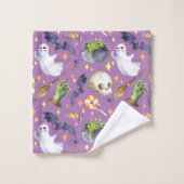 Halloween est une illustration avec Pumkin, ghost (Gant de toilette)