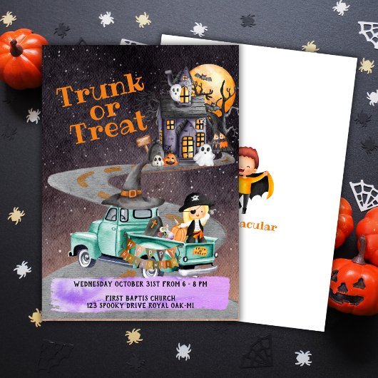 Halloween Événement Invitation Trunk Ou Traiter Le