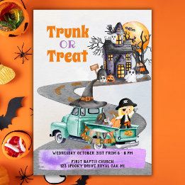 Halloween Evenement Uitnodiging Trunk of Treat Sch