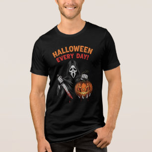 Halloween Every Day Horror Pumpkin Mask T-shirt