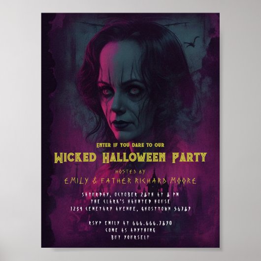 Halloween Evil Circus Clown Party Uitnodiging Poster (Voorkant)