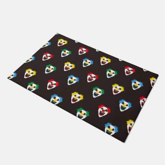 Halloween Evil Clown Faces Hallowtine Pattern Deurmat (Schuin)