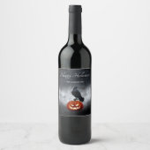 Halloween Evil Pumpkin en Raven Personalized Wijn Etiket (Voorkant)