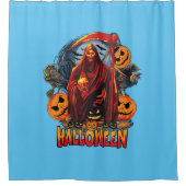 Halloween Evil skeleton, pompoen Douchegordijn (Voorkant)