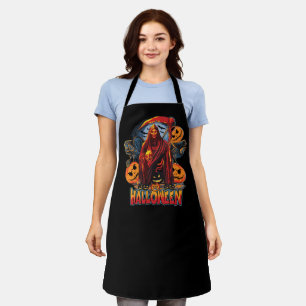 Halloween Evil skeleton, pompoen Schort