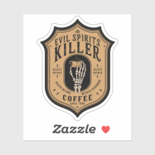 Halloween Evil Spirits Killer Koffiedrank Sticker