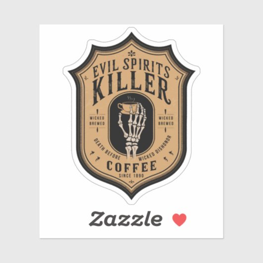 Halloween Evil Spirits Killer Koffiedrank Sticker (Vel)