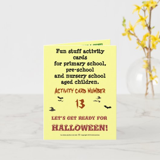 Halloween - Exemple de carte de taille de note (Fleur jaune)