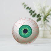 Halloween Eyeball Party Uitnodiging (Groen) (Staand voorkant)