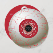 Halloween Eyeball Party Uitnodiging (Rood) (Voorkant / Achterkant)