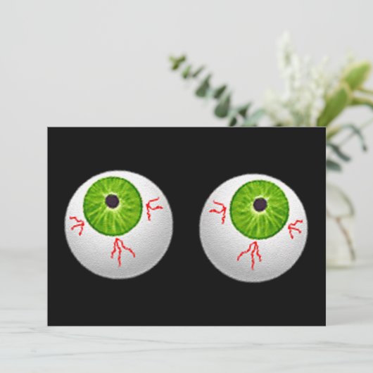 Halloween Eyeballen Kaart (Staand voorkant)