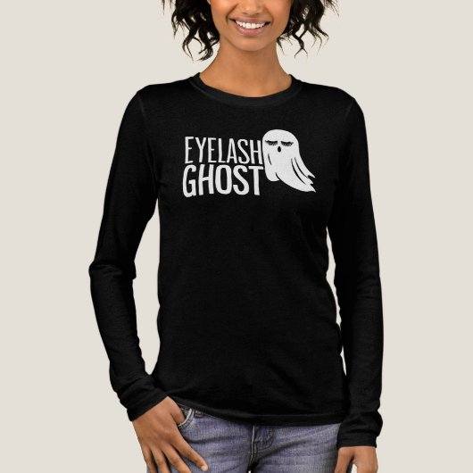 Halloween Eyelash Ghost Tri-Blend Shirt (Voorkant)