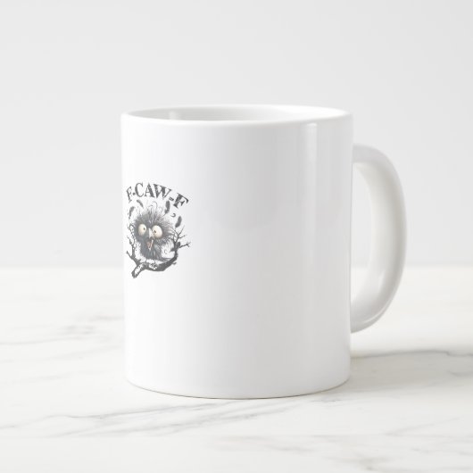 Halloween F-Caw-F Bird Cool Unique Extra Grote Beker (Voorkant rechts)