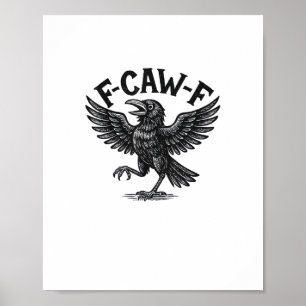 Halloween F-Caw-F Vogel Kraai Vrouwen Mannen Minim Poster